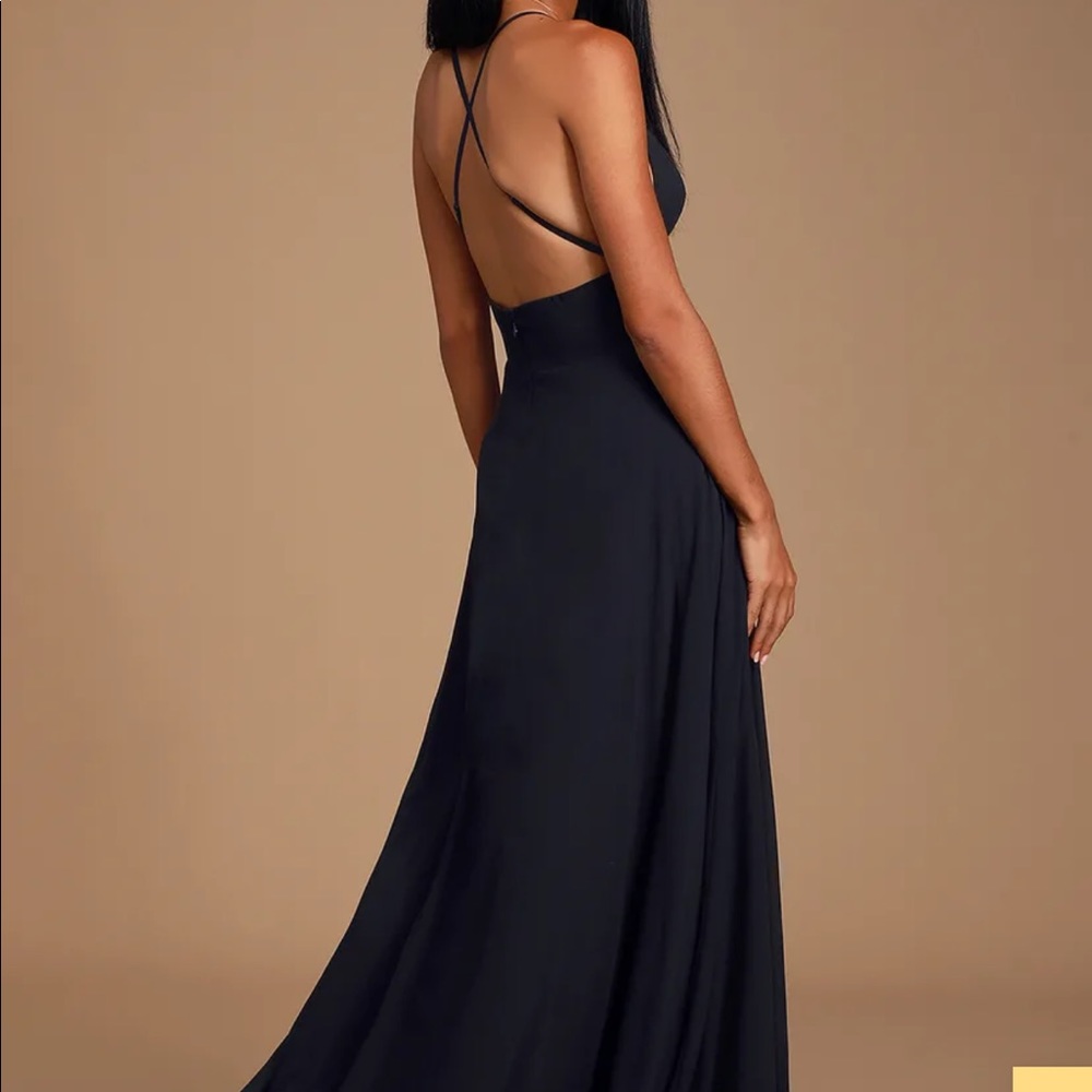 Lulus Dreamy Romance Black Backless Maxi Dress